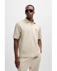 BOSS - Stretch-jersey Polo Shirt With Double-monogram Badge - Lyst