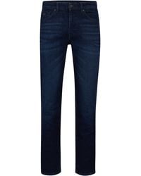 BOSS - Dunkelblaue Regular-Fit Jeans aus bequemem Stretch-Denim - Lyst