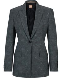 BOSS - Slim-fit Jacket In Italian Slub Wool-blend Twill - Lyst