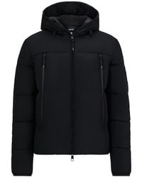 BOSS - Reitsport-Steppjacke Mit Kapuze Und Taschenfutter Aus Fleece - Lyst