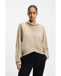 BOSS - Loose-Fit Sweatshirt With Draped Funnel Neck - Lyst