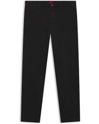 HUGO - Slim-Fit Broek Van Katoenen Gabardine Met Stretch - Lyst