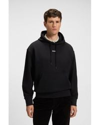 BOSS - Cotton-Terry Hoodie With Logo Print - Lyst
