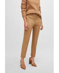 BOSS - Regular-fit Trousers In Stretch-cotton Twill - Lyst