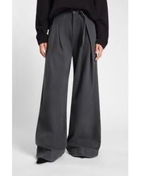 BOSS - Wide-Leg Belted Jeans With Front Pleats - Lyst