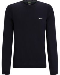 BOSS - Regular-Fit Pullover aus Baumwoll-Mix mit Logo-Print - Lyst