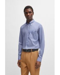 BOSS - Slim-fit Shirt In Oxford Cotton With Button-down Collar - Lyst