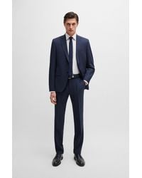 BOSS - Regular-fit Suit In Micro-patterned Stretch Fabric - Lyst