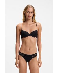 BOSS - Lace Briefs With Mesh Pleating And Charm - Lyst