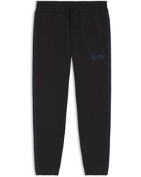 HUGO - Cotton-Terry Tracksuit Bottoms With Logo And Contrast Stitching - Lyst