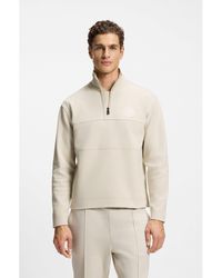 BOSS - Cotton-Blend Sweatshirt With Tennis-Themed Logo - Lyst