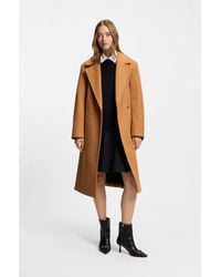HUGO - Regular-Fit Coat With Tie-Up Belt - Lyst