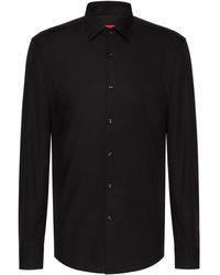 BOSS by HUGO BOSS Slim-fit Overhemd In Een Popeline Van Gemakkelijk Te Strijken Katoen - Zwart