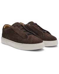 BOSS - Gary Trainers With Woven Suede Uppers - Lyst