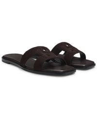 BOSS - Sandales En Cuir Suédé Avec Monogramme Double B Brodé - Lyst