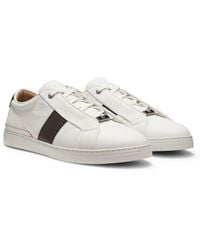 BOSS - Gary Leather Trainers With Contrast Side Panel - Lyst