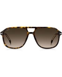 BOSS - Lunettes De Soleil En Acétate Havana Avec Finitions Argentées - Lyst