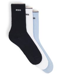 BOSS - Set Van Drie Paar Korte Sokken Met Logo's Van Een Katoenmix - Lyst