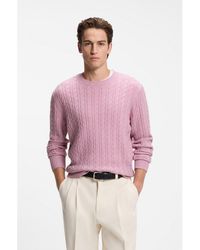 BOSS - Cable-Knit Sweater - Lyst