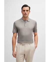 BOSS - Regular-fit Polo Shirt In Moulin Cotton And Silk - Lyst