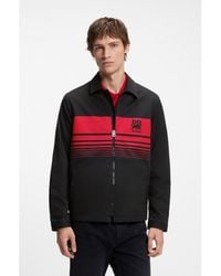 HUGO - X Rb Zipped Shirt With Bull Motif - Lyst