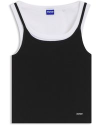 HUGO - Extra Slim-Fit Gelaagde Tanktop Van Katoen - Lyst