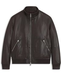 BOSS - Veste En Cuir Nappa Avec Fermeture Éclair À Double Curseur - Lyst