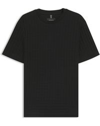BOSS - Porsche X -T-Shirt Van Gemerceriseerde Katoen Met Pied-De-Poule-Dessin - Lyst