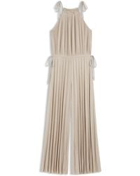BOSS - Jumpsuit Van Glanzende Jersey Met Halterlijn En Plisséplooien - Lyst