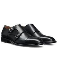 BOSS - Chaussures En Cuir À Double Bride - Lyst