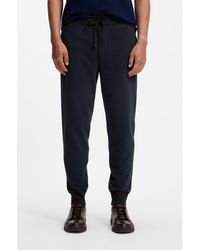 BOSS - Cotton-Wool Blend Trousers With Alcantara Details - Lyst