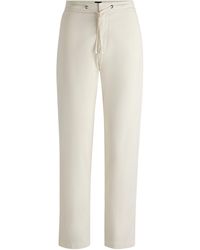 BOSS - Pantalon en coton stretch avec taille à cordon de serrage - Lyst