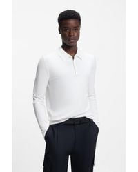 HUGO - Slim-Fit Knit Polo With Rear Logo - Lyst