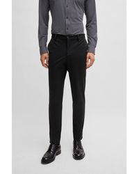 BOSS - Slim-fit Trousers In Micro-patterned Performance-stretch Jersey - Lyst