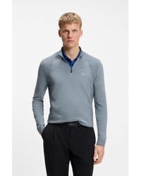 BOSS - Zip-Neck Sweater - Lyst