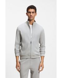 BOSS - Cotton-Blend Jacket With Waffle Structure - Lyst