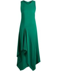 BOSS - Lang Geschnittenes Kleid Aus Softem Twill Mit Wasserfall-Front - Lyst