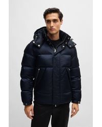 BOSS - Water-repellent Puffer Jacket With Micro Monograms - Lyst