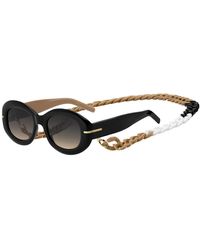 BOSS - Black-acetate Sunglasses With Chain Strap - Lyst