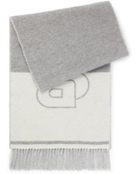 BOSS - Wool-Blend Scarf With Double B Monogram Jacquard - Lyst