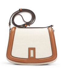 BOSS - Cotton-blend Saddle Bag With Leather Trims - Lyst