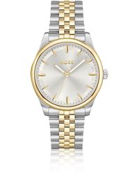BOSS - Graceful Two-Tone Watch With Mother-Of-Pearl Inlay - Lyst
