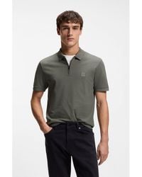 BOSS - Stretch-Cotton Slim-Fit Polo Shirt With Logo Patch - Lyst
