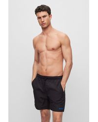 BOSS - Swim Shorts In Quick-drying Fabric With Embroidered Logo - Lyst