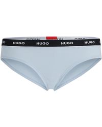 HUGO - Slip aus Stretch-Baumwolle mit mittlerer Bundhöhe und Logo-Bund - Lyst