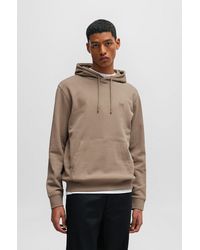 BOSS - Cotton-terry Hoodie With Logo Patch - Lyst