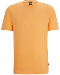 BOSS - Regular-Fit T-Shirt aus merzerisierter Baumwolle mit Struktur - Lyst