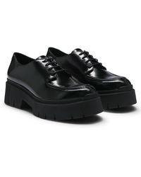 HUGO - Lace-up Shoes In Brushed Leather With Chunky Outsole - Lyst