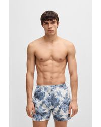 BOSS - Logo-Badge Swim Shorts With All-Over Print - Lyst