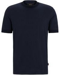 BOSS - Regular-Fit T-Shirt aus zweifarbigem Baumwoll-Mix mit Kaschmir-Anteil - Lyst